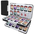 HEIYING Game Card Case for Nintendo Switch&Switch OLED,Portable Switch Lite Game Card Storage with 48 Game Card Slots and 24 Micro SD Card Slots. (Black)