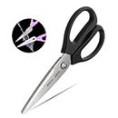 KUNIFU Kitchen Scissors All Purpose Heavy Duty, Kitchen Shears Come Apart Dishwasher Safe, Ultra Sharp Stainless Steel Kitchen Gadgets, Cooking Cutter for Chicken, Meat, Poultry, Fish, Herbs, Grape