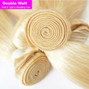 Blonde Weft Sew in Hair Extensions Brazilian Remy Human Hair Weave Bundles 100gr