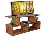 AAROORA Engineered Wood TV Entertainment Unit with Storage Shelf (Wallnut Finish), L 30 x W 90 x H 55 CM