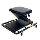 FreeTec folding workshop lounger 2 in 1 seat stool space-saving 40 inches Creeper 330 lbs wheeled workshop stool