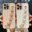 Women Heart Chain Shockproof TPU Case For iPhone 12 11 13 14 Pro Max Soft Cover