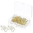 sourcing map Paper Clip Elephant Animal-Shaped Cute Decorative Fun Clips Bookmarks with Box 1.4 Inch Gold Tone for Organize Office Home, Pack of 20
