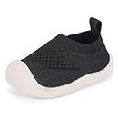 MK MATT KEELY Baby First Walking Shoes for Wide Feet Boys Girls Soft Mesh Breathable Sneakers for Toddler Infant Black