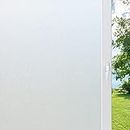 rabbitgoo Window Film Privacy Frosted Window Film Opaque Film Window Stickers for Glass Windows Frosting with New Grid Design No Glue Anti UV Self Adhesive Sun Block Home Bathroom Office 44.5 x 200 cm