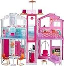 Barbie - La Casa a 3 piani, playset con ascensore e altalena, mobili e accessori inclusi, chiudibile per il trasporto, giocattolo per bambini, 3+ anni, DLY32