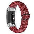 Turnwin Bands intended for Fitbit Charge 4 Bands Women Men, Exquisite Lightweight Fabric Woven Canvas Quick Release Replacement Charge 4 Strap Wristband Accessories intended for Charge 4/ Charge 3 Fitness Tracker Small Large (Pink)