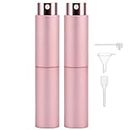 Segbeauty Perfume Atomiser, 2pcs Travel Perfume Refillable Bottle 10ml, Portable Perfume Spray Bottle for Perfume, Toner and Cologne, Lightweight and Leakproof (Pink)