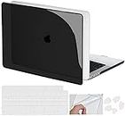 SwooK Case for M2 MacBook Pro 13 inch with/Without Touch Bar Plastic Hard Shell Case Cover with Keyboad Dustplugs TrackPad (Crystal Black)