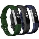GEAK Compatible with Fitbit Alta and Fitbit Alta HR Band, Soft Classic Accessories Sport Bands Compatible for Fitbit Alta HR/Fitbit Ace,Black Green and Navy Blue,Small