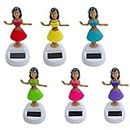 Cute Flip Flap Solar Powered Animated Dancing Shaking Head & Hand Hawaii Hula Girl Doll Toy Kit Interior Accessories for Car Dashboard Boys Girl Two Piece