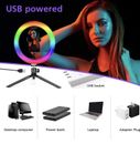 LED Selfie Ring Light Photo Video MiniTripod Studio Camera Phone Multicolour RGB