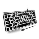 Macally Backlit Wired Keyboard for Mac | Compatible Apple Keyboard (Small and Compact) Comfortable All Day Typing USB Keyboard for MacBook Pro/Air, iMac, Mac Mini/Pro (Space Grey)
