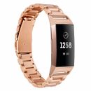 Stainless Steel Watch Band Wrist Strap Metal Bracelet For Fitbit Charge 3 / 4 