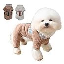 Dog Fleece The Double-Ring Buttoned Thermal Clothing, Small Dog Sweater Female, Dog Fleece Sweater, Dog Fleece Jacket, Fleece Fabric Double-Ring Buttoned Dog Sweater with Ring (Apricot,XS)