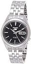 SEIKO Automatic Watch for Men 5-7S Collection - with Day/Date Calendar, Luminous Hands, Stainless Steel Case & Bracelet, BLACK - SNKL23, Classic