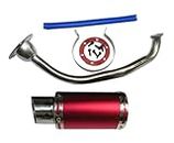 Templehorse High Performance Exhaust System Muffler for GY6 50cc-400cc 4 Stroke Scooters ATV Go Kart (RED)