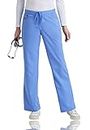 Grey_s Anatomy Women_s Plus-Size Elastic Back 5 Pocket Drawstring Scrub Pant, Ciel Blue, 5X-Large