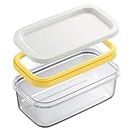 WANAONE Butter Dish Butter Keeper with Cutter Slicer, Clear Airtight Butter Cutter Slicer for Easy Cutting and Storage, Covered Butter Dish Serving Tray with Butter Insert for Home Kitchen