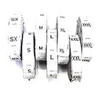 Size Label (XS, S, M, L, XL, XXL, XXXL) [Pack of 350 Labels] (White) Number Roll Tags for Clothing, Dresses, and Other Project