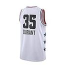 Men's Basketball Jerseys Durant No. 35 Black and White Hot Press Basketball Suit (Size: XS-XXL),White,L