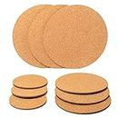 HILFE 9 Pieces Cork Plant Mat with Plastic Round Plate Pad for Garden, Courtyard, Pot Mat, Indoor/ Outdoor planters and DIY Craft Project (4 Inch, 6 Inch, 8 Inch)