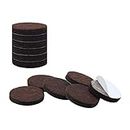 uxcell 12pcs Furniture Pads Round 2" Dia Self-Stick Non-Slip Anti-Scratch Felt Pad Floors Protector Dark Brown