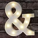 Ampersand Symbol Marquee Letter Lights Alphabet Light Up Sign for Wedding Home Party Bar Decoration &