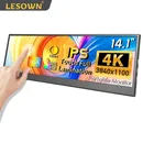 LESOWN 14.1 inch Long Portable Monitor 4K Ultra Wide Touch Screen Capacitive USB C HDMI IPS Laptop