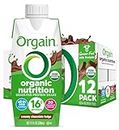 Orgain Organic Nutritional Protein Shake, Creamy Chocolate Fudge - 16g Grass Fed Whey Protein, Meal Replacement, 20 Vitamins & Minerals, Gluten & Soy Free, 11 Fl Oz (Pack of 12) (Packaging May Vary)