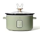 COOLHOME 6 Quart Programmable Slow Cooker, White Icing by Drew Barrymore (Sage Green)