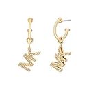 Michael Kors Women's Stainless Steel Drop Earrings With Crystal Accents, One Size, Brass, Cubic Zirconia