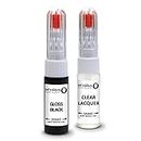 SD COLORS GLOSS BLACK ALLOY WHEEL New Touch Up Paint Pen REPAIR KIT 7ML SCRATCH CHIP BRUSH REPAIR (PAINT+LACQUER)