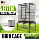 Bird Cage Parrot Aviary Pet Stand-alone Budgie Perch Castor Wheels Large 137cm