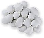 White Gas Logs (24pcs) Ceramic Pebbles for Firepits，for All Types of Indoor, Gas Inserts, Ventless & Vent Free, Electric, or Outdoor Fireplaces & Fire Pits. Realistic Clean Burning