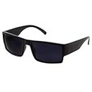 grinderPUNCH Men's Black Super Dark Lens Gangster Sunglasses Cholo Glasses - Flat Top Shades
