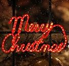 JUSTPRO [Large 24x13.5 Inch] Super-Bright 180LED Merry Christmas Neon Motif Red LEDs Outdoor Christmas Decoration with UL Standard Adaptor Waterproof for Outdoor Home Party Wall Hanging Holiday