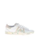 PREMIATA women shoes White leather Andy 5746 sneaker beige and glittered fabric