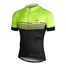 LAMEDA Cycling Jersey Mens Bicycle Clothing Short Sleeve Road Bike Shirts Reflective L Green