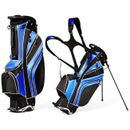 Golf Stand Cart Bag Club Carry Organizer Pockets Storage w/6 Way Divider Blue