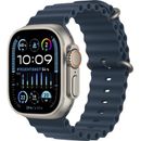 Smartwatch APPLE "Watch Ultra 2 GPS 49 mm + Cellular Titanium One-Size" Smartwatches blau (titanium, blue ocean) Fitness-Tracker Ocean Band Bestseller
