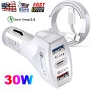 30W Fast Charging Car Charger For iPhone 14 13 12 11 Pro Max XR XS Max 7 8 Plus