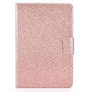 Mylne for Kindle Fire HD 8 2020 Glitter Case,PU Leather Folio Stand Wallet Smart Cover Shiny Sparkle Shockproof Shell with Auto Wake/Sleep,Rose Gold