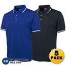 5 x Mens Bold Polo Fitness Gym Quick Dry Sports Adults Uniform Team Outdoor 7BP