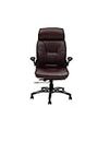 CHAIR KING Premium Ergonomic Leatherette Office Chair | High Back Revolving Chair For Office, Home, Recliner, Study & Gaming | With Comfort Seating Cushion | Heavy Duty Metal Base | Height Adjustable Boss Chair (Brown)