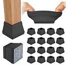16PCS Square Silicone Chair Leg Floor Protector, Chair Leg Cover, Furniture Leg Protector, Mobile Table and Chair Leg Cover, Protect The Floor from Scratches