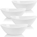Lawei 4 Pack 9" Porcelain Serving Bowls, 36 Oz Oval Ceramic Mixing Bowls, Large Serving Dishes for Salads, Spaghetti, Dessert, Veggie, Potatoes and Fruits, Side Dishes, Microwave & Dishwasher Safe