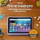 Amazon Fire HD 10 Kids Pro tablet- 2023, ages 6-12 | Bright 10.1" HD screen | Slim case for older kids, ad-free content, parental controls, 13-hr battery, 32 GB, Happy Day