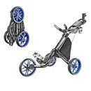 caddytek CaddyLite EZ Version 8 3 Wheel Golf Push Cart - Foldable Collapsible Lightweight Pushcart with Foot Brake - Easy to Open & Close, blue, one size