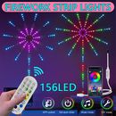 156LED Firework Strip Lights Dream Color RGB Smart Music Sync APP+Remote Control